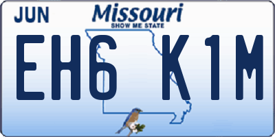 MO license plate EH6K1M
