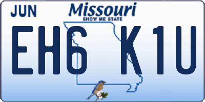 MO license plate EH6K1U