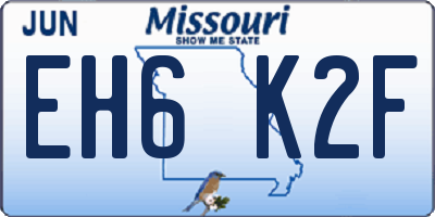 MO license plate EH6K2F