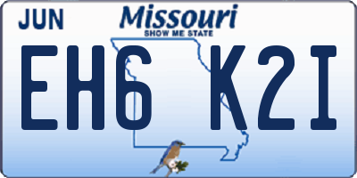 MO license plate EH6K2I