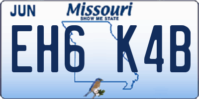 MO license plate EH6K4B