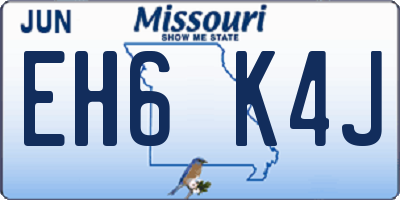 MO license plate EH6K4J