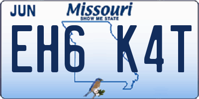 MO license plate EH6K4T