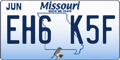 MO license plate EH6K5F