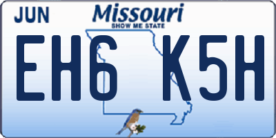 MO license plate EH6K5H