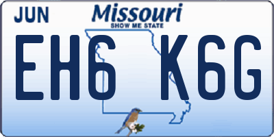 MO license plate EH6K6G