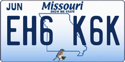 MO license plate EH6K6K