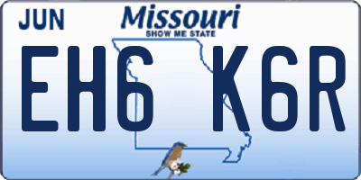 MO license plate EH6K6R