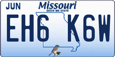 MO license plate EH6K6W