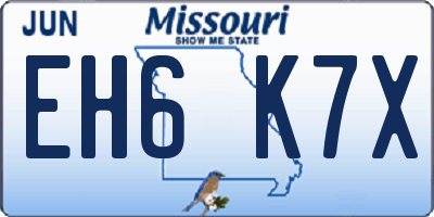 MO license plate EH6K7X