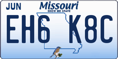 MO license plate EH6K8C