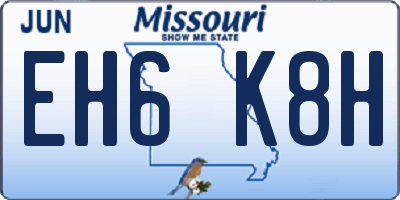 MO license plate EH6K8H