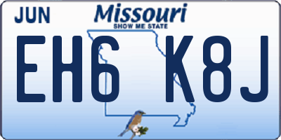 MO license plate EH6K8J