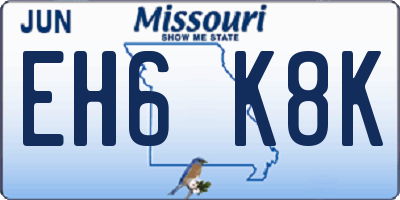 MO license plate EH6K8K