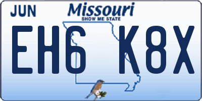 MO license plate EH6K8X