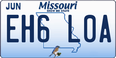 MO license plate EH6L0A