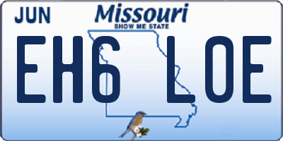 MO license plate EH6L0E