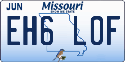 MO license plate EH6L0F