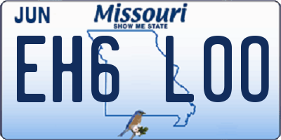 MO license plate EH6L0O