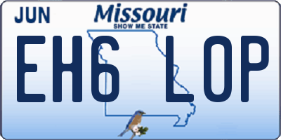 MO license plate EH6L0P
