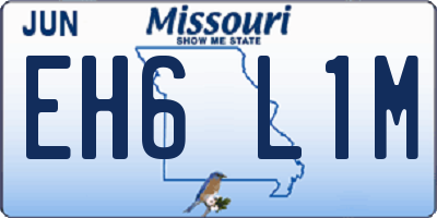 MO license plate EH6L1M
