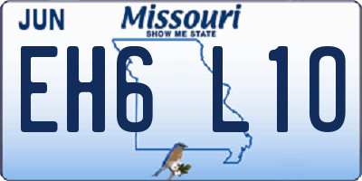 MO license plate EH6L1O