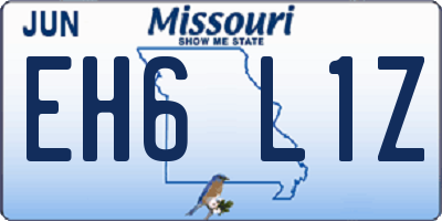MO license plate EH6L1Z