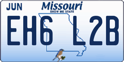 MO license plate EH6L2B