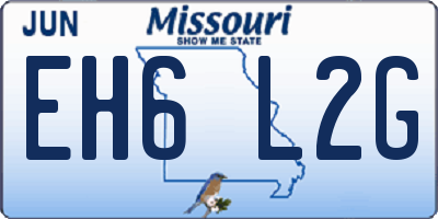 MO license plate EH6L2G