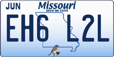 MO license plate EH6L2L
