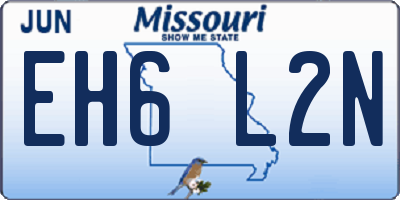 MO license plate EH6L2N