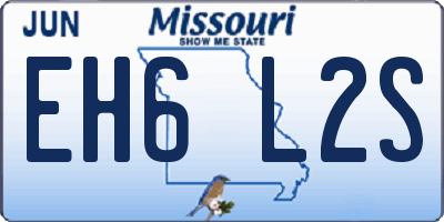 MO license plate EH6L2S
