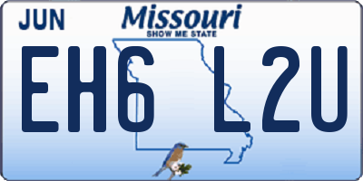 MO license plate EH6L2U