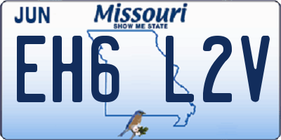 MO license plate EH6L2V