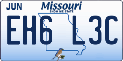 MO license plate EH6L3C
