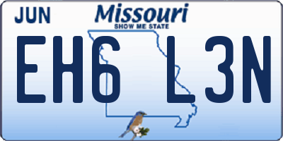 MO license plate EH6L3N