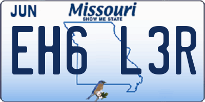 MO license plate EH6L3R