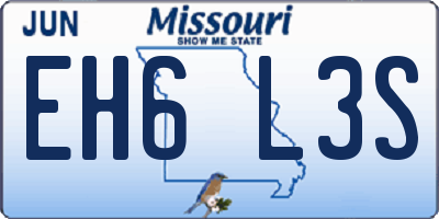 MO license plate EH6L3S
