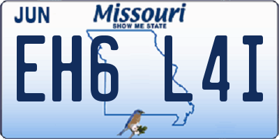 MO license plate EH6L4I