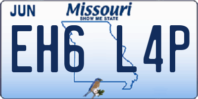 MO license plate EH6L4P