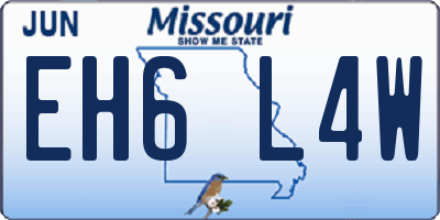 MO license plate EH6L4W