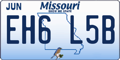 MO license plate EH6L5B