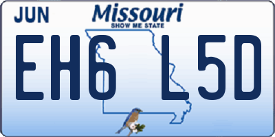 MO license plate EH6L5D