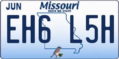 MO license plate EH6L5H