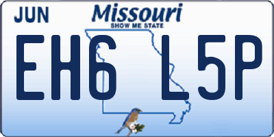 MO license plate EH6L5P
