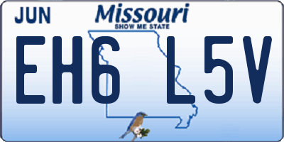 MO license plate EH6L5V