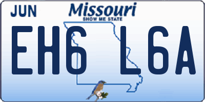 MO license plate EH6L6A