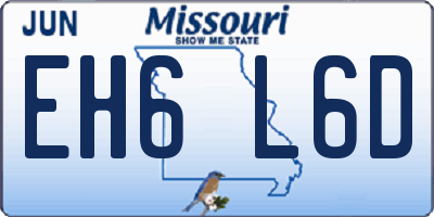 MO license plate EH6L6D