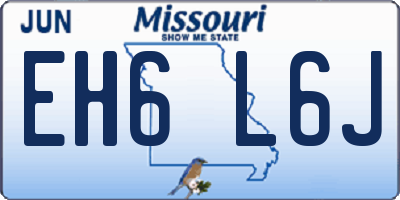 MO license plate EH6L6J