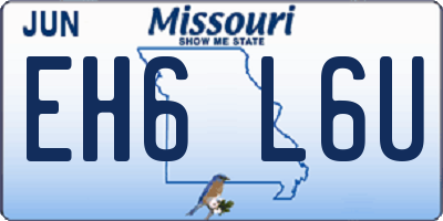 MO license plate EH6L6U